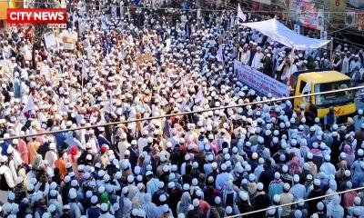 ফরিদপুরে সাদ পন্থিদের নিষিদ্ধ করার দাবীতে সমাবেশ ও বিক্ষোভ মিছিল