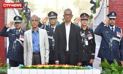 রাজারবাগ পুলিশ স্মৃতিসৌধে স্বরাষ্ট্র উপদেষ্টা, প্রধান উপদেষ্টার বিশেষ সহকারী ও আইজিপির শ্রদ্ধা