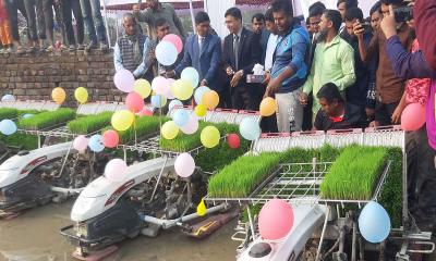 সৈয়দপুরে এই প্রথম সমলয় পদ্ধতির চাষাবাদের উদ্বোধন