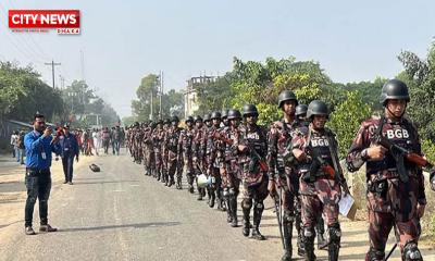 আগরতলা অভিমুখে লংমার্চ: আখাউড়া স্থলবন্দরে নিরাপত্তা জোরদার