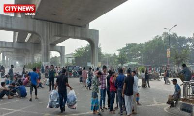 আগারগাঁওয়ে ব্যাটারিচালিত রিকশাচালকদের সড়ক অবরোধ